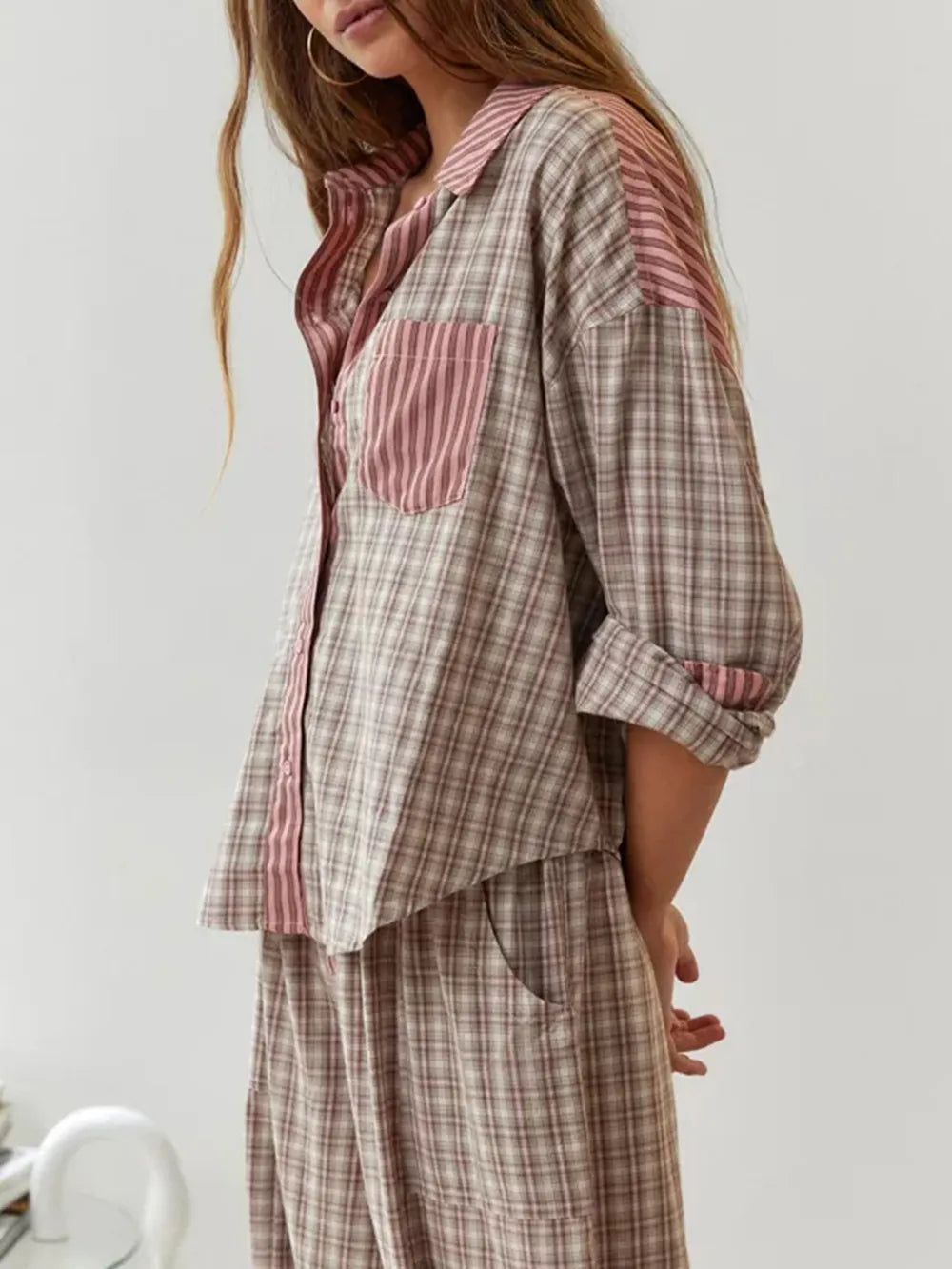 Women’s Striped Pyjama Set Cozy Two-Piece Sleepwear