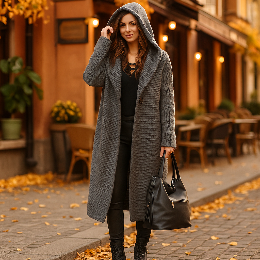 Vivano Selena Hooded Cardigan - Women's Longline Knit