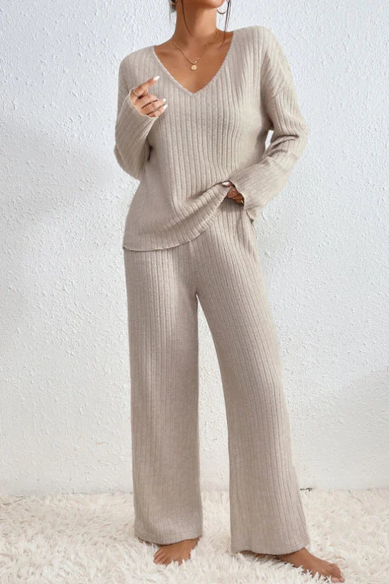 Women’s Ribbed Loungewear Cozy Two-Piece Set