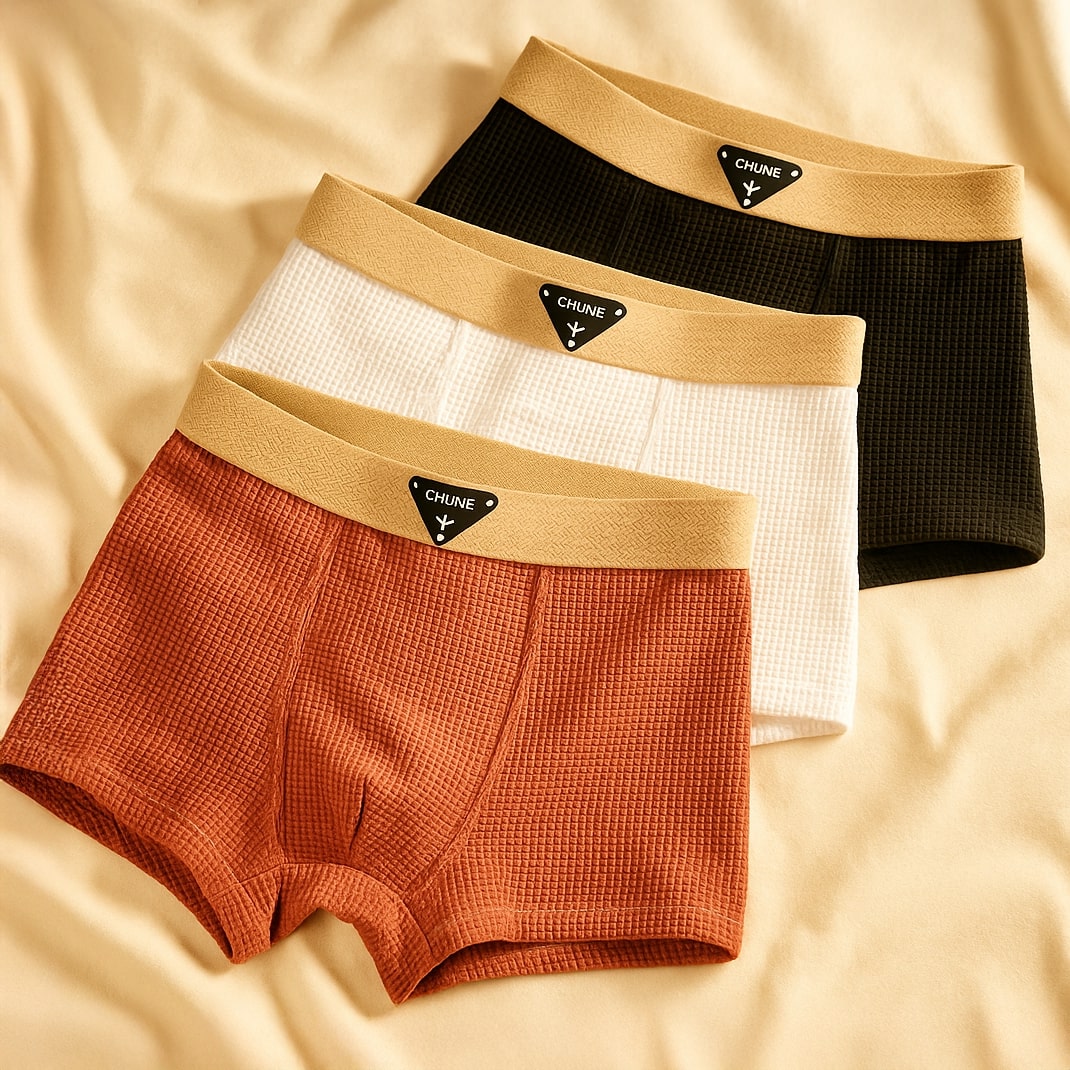 Men’s Ribbed Cotton Boxer Briefs 3-Pack