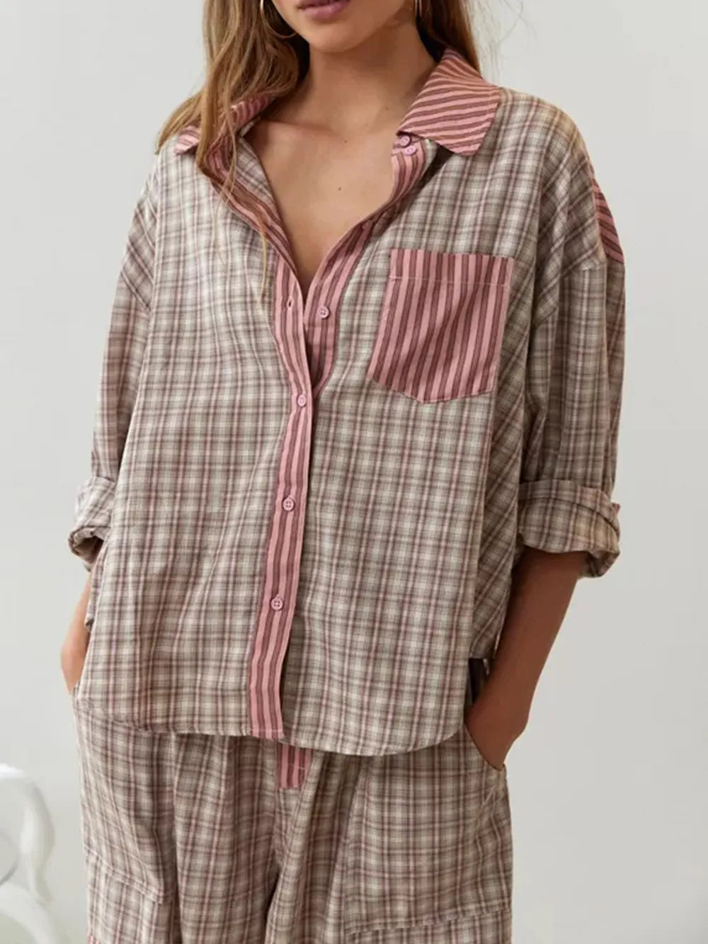 Women’s Striped Pyjama Set Cozy Two-Piece Sleepwear