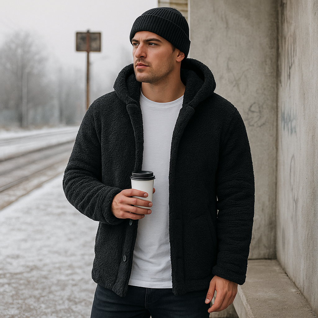 Men's Fleece Hooded Sweatshirt - Warm - Soft