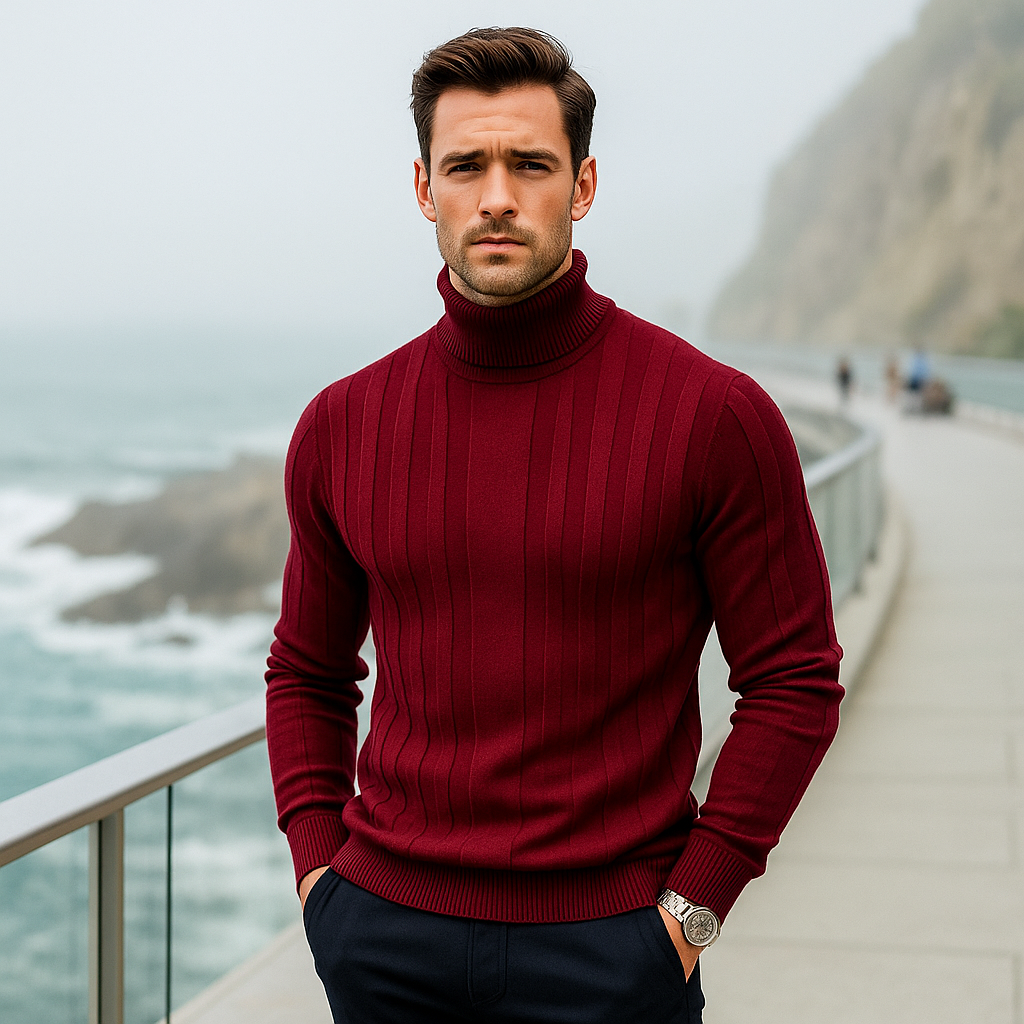 Elegant Men's Turtleneck Sweater - Classic Fit