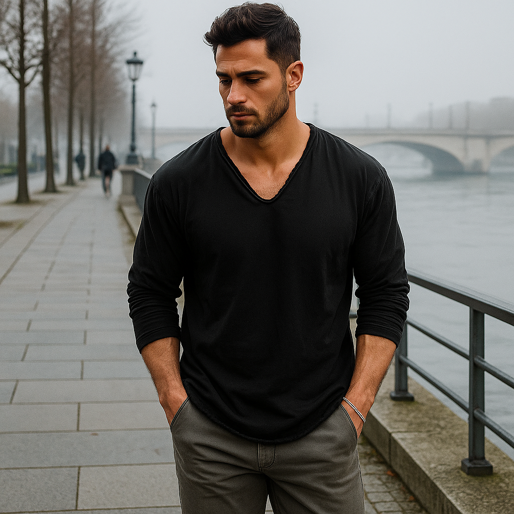 Men's Oversize Loose Sweater - Long Sleeve - Relaxed Fit