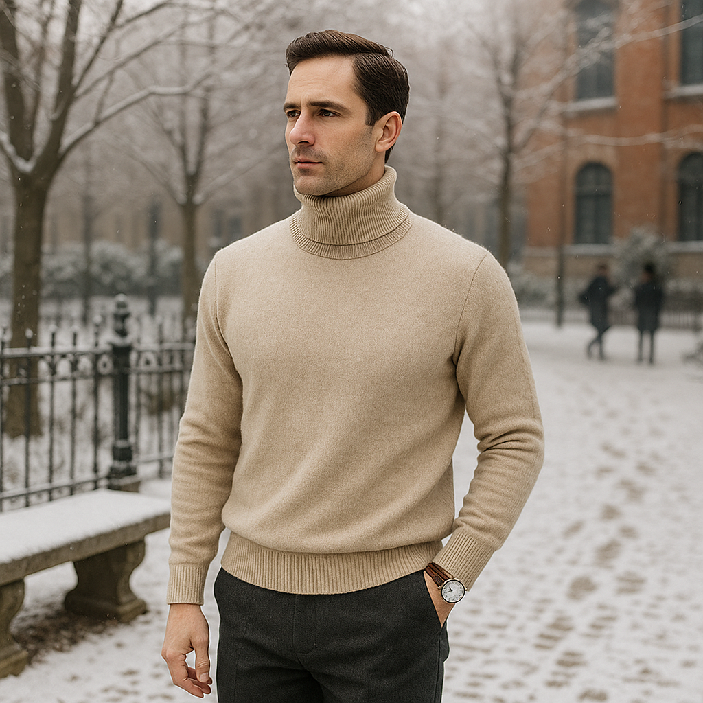 Men's Cashmere Turtleneck - High-Quality - Soft Warm Sweater