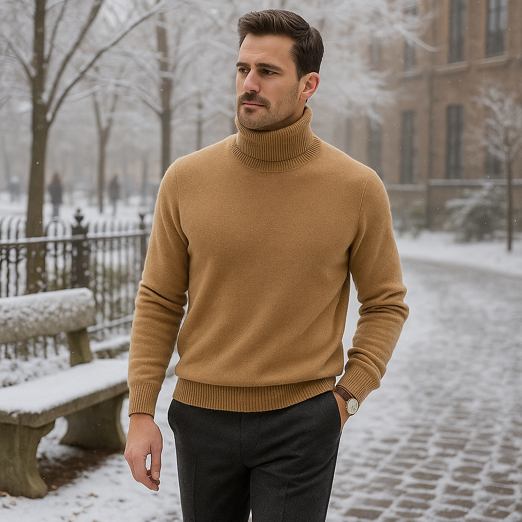 Men's Cashmere Turtleneck - High-Quality - Soft Warm Sweater