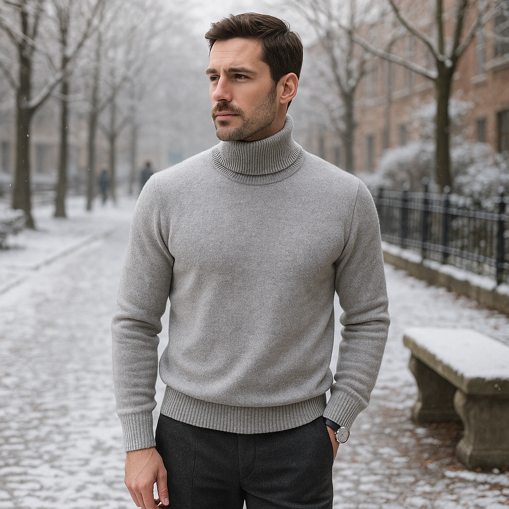 Men's Cashmere Turtleneck - High-Quality - Soft Warm Sweater