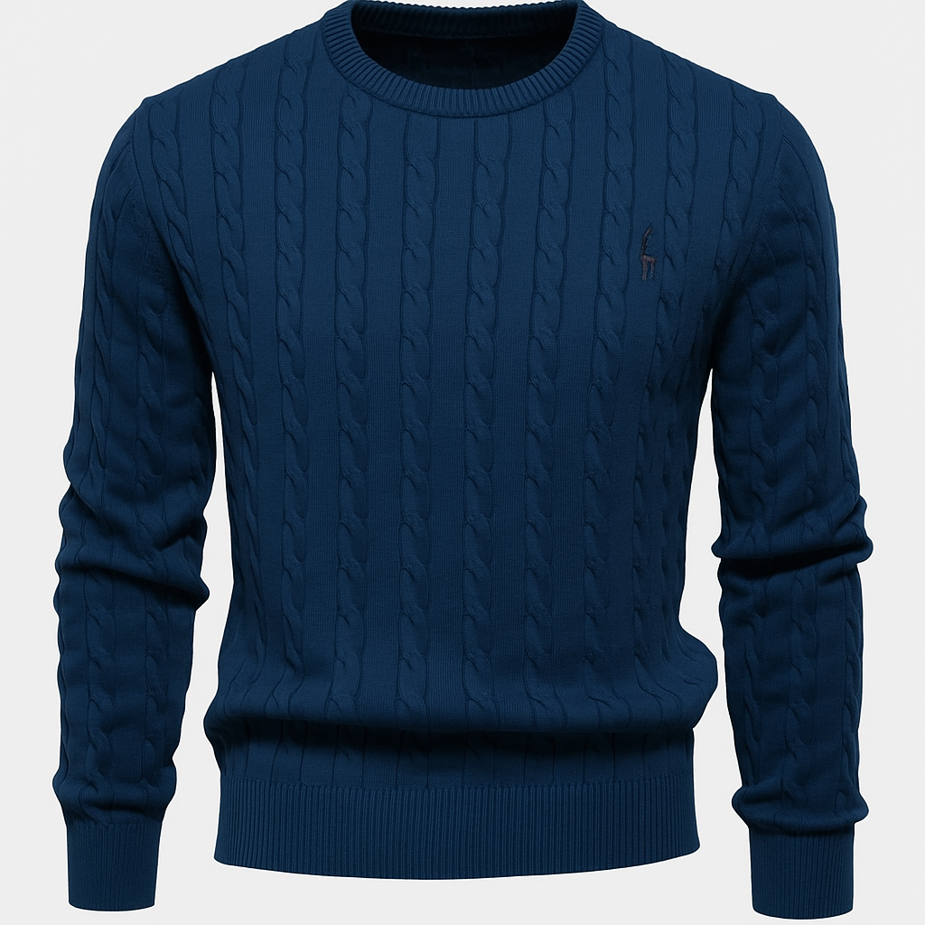 Men's Cable-Knit Sweater - Cotton - Classic Fit