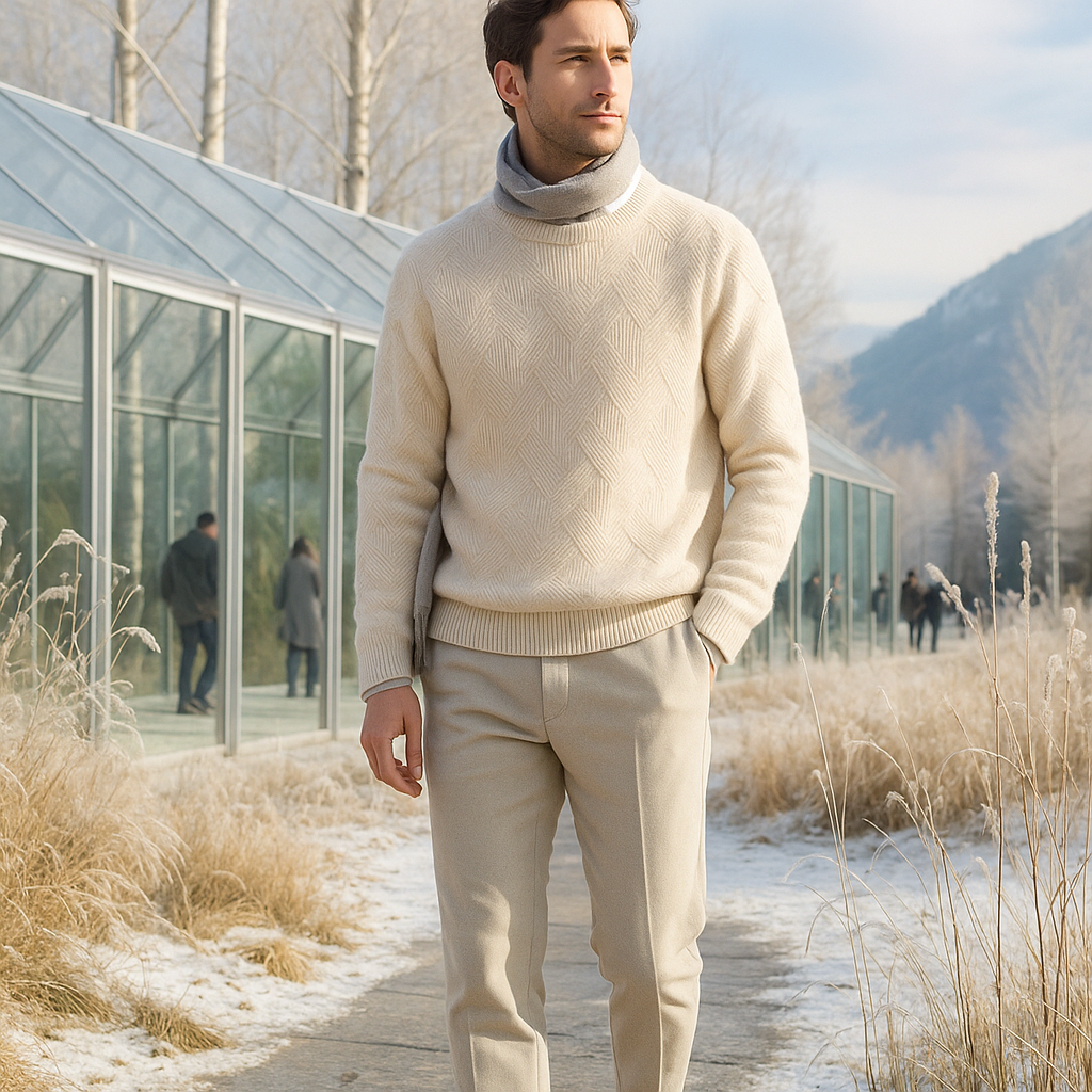 Elegant Men's Cashmere Sweater - Various Colours