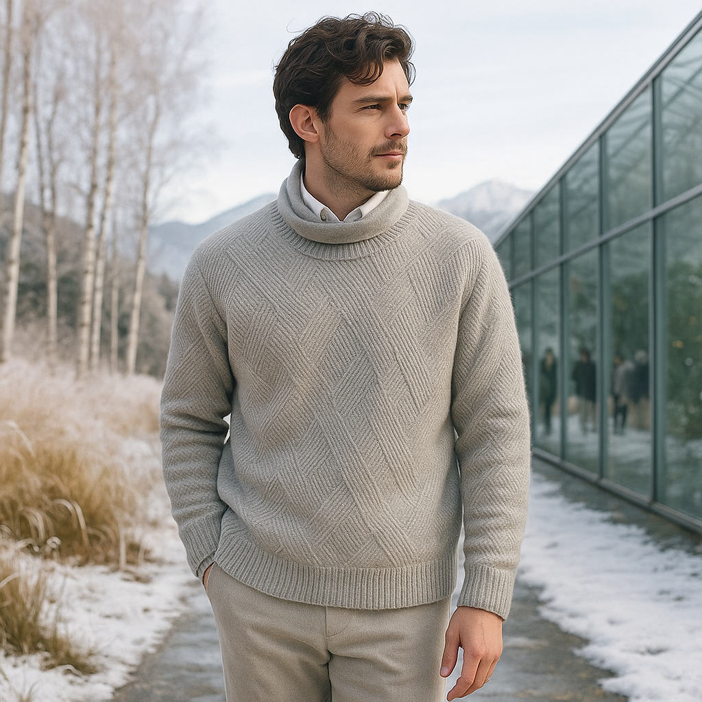 Elegant Men's Cashmere Sweater - Various Colours