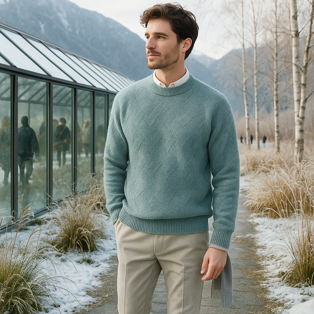 Elegant Men's Cashmere Sweater - Various Colours