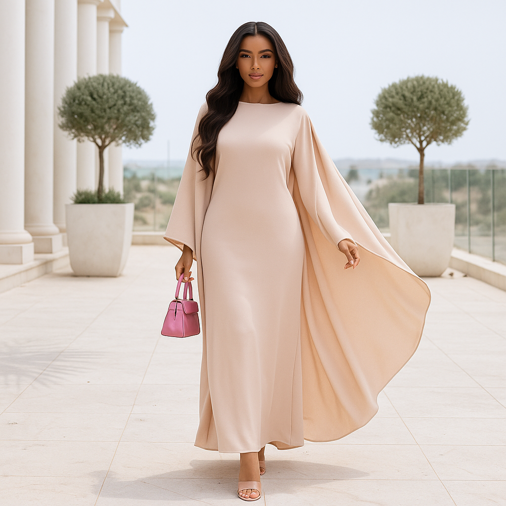 Maxi Evening Dress Marleen - Stunning Cape - Elegant Silhouette