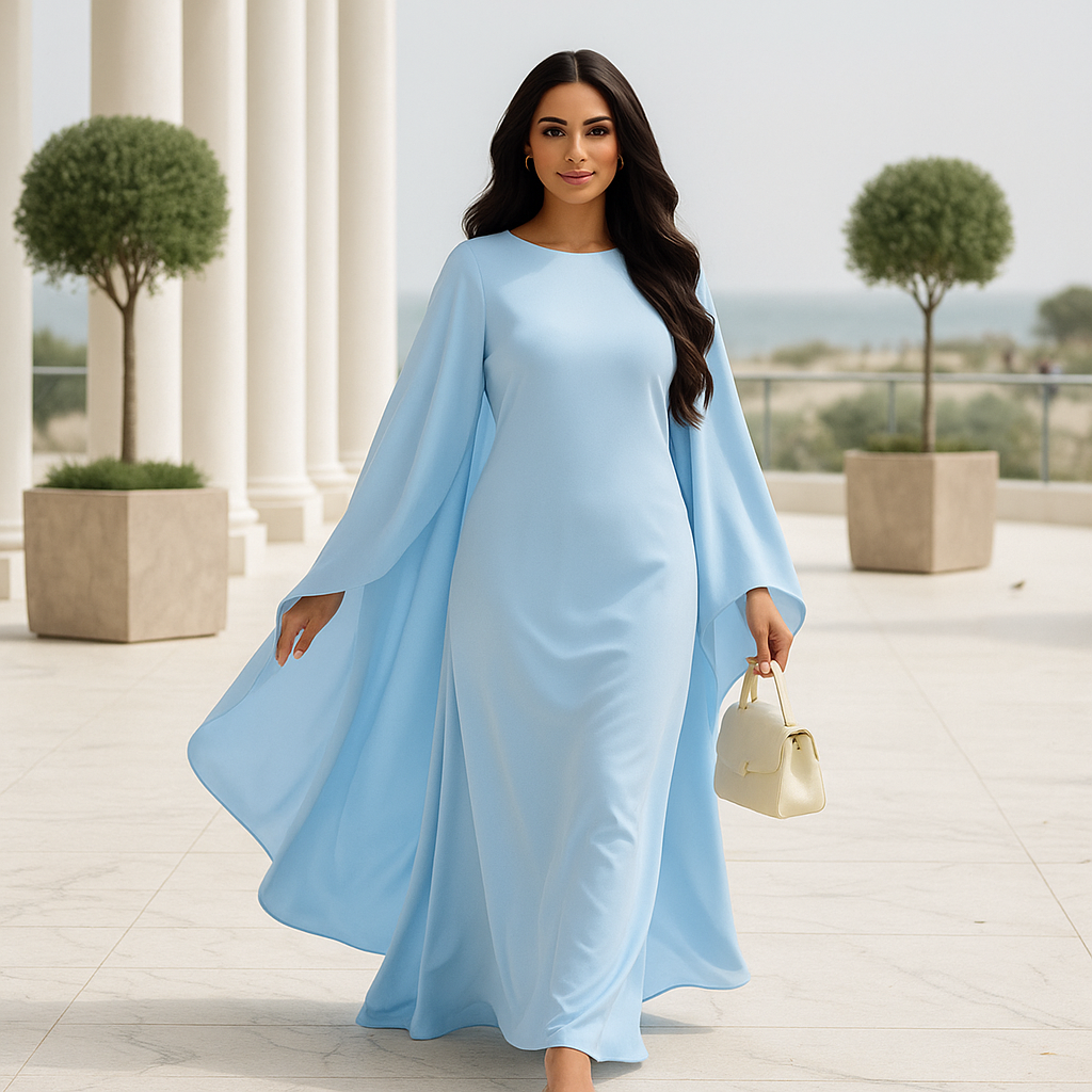 Maxi Evening Dress Marleen - Stunning Cape - Elegant Silhouette