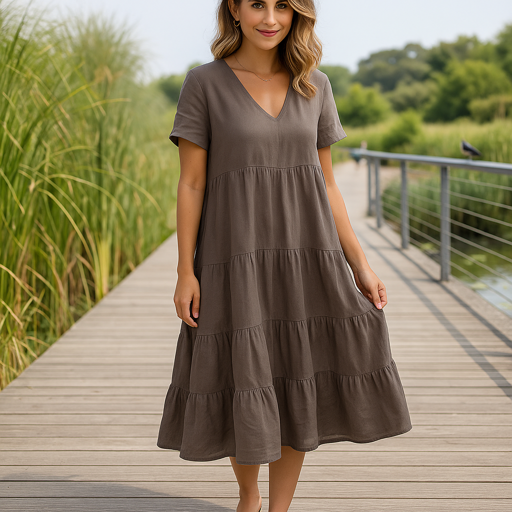 Rieke Airy V-Neck Dress - Flowy - Lightweight - Summer - Casual