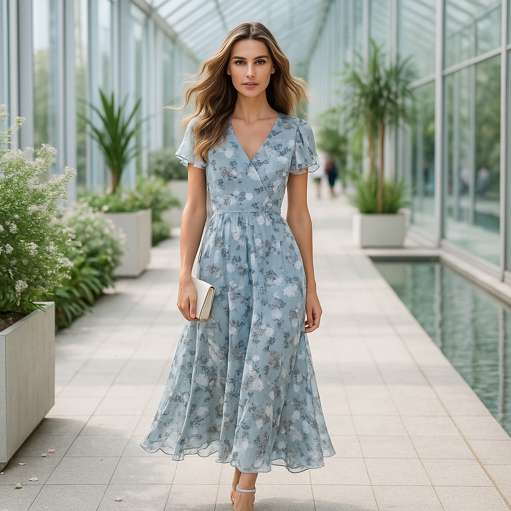 Gabrielle - Floral Evening Dress - Stylish