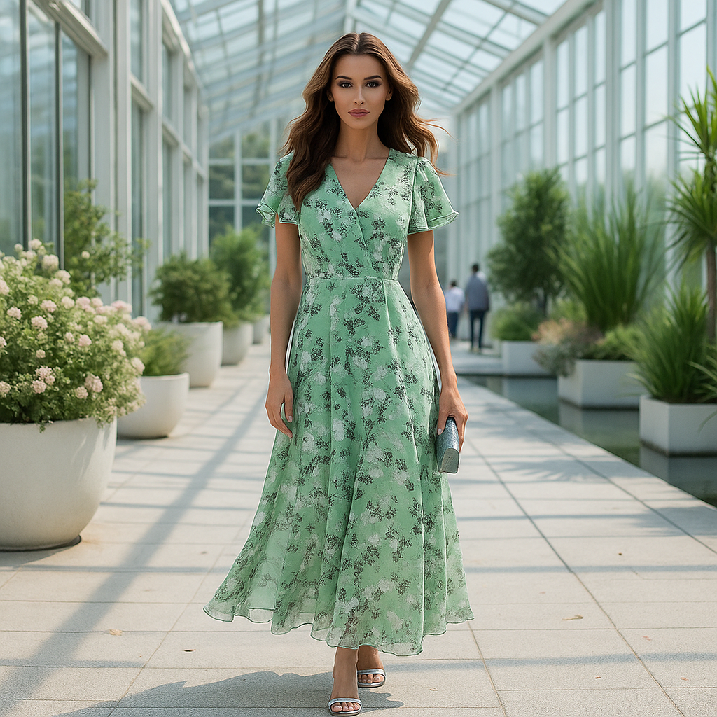 Gabrielle - Floral Evening Dress - Stylish