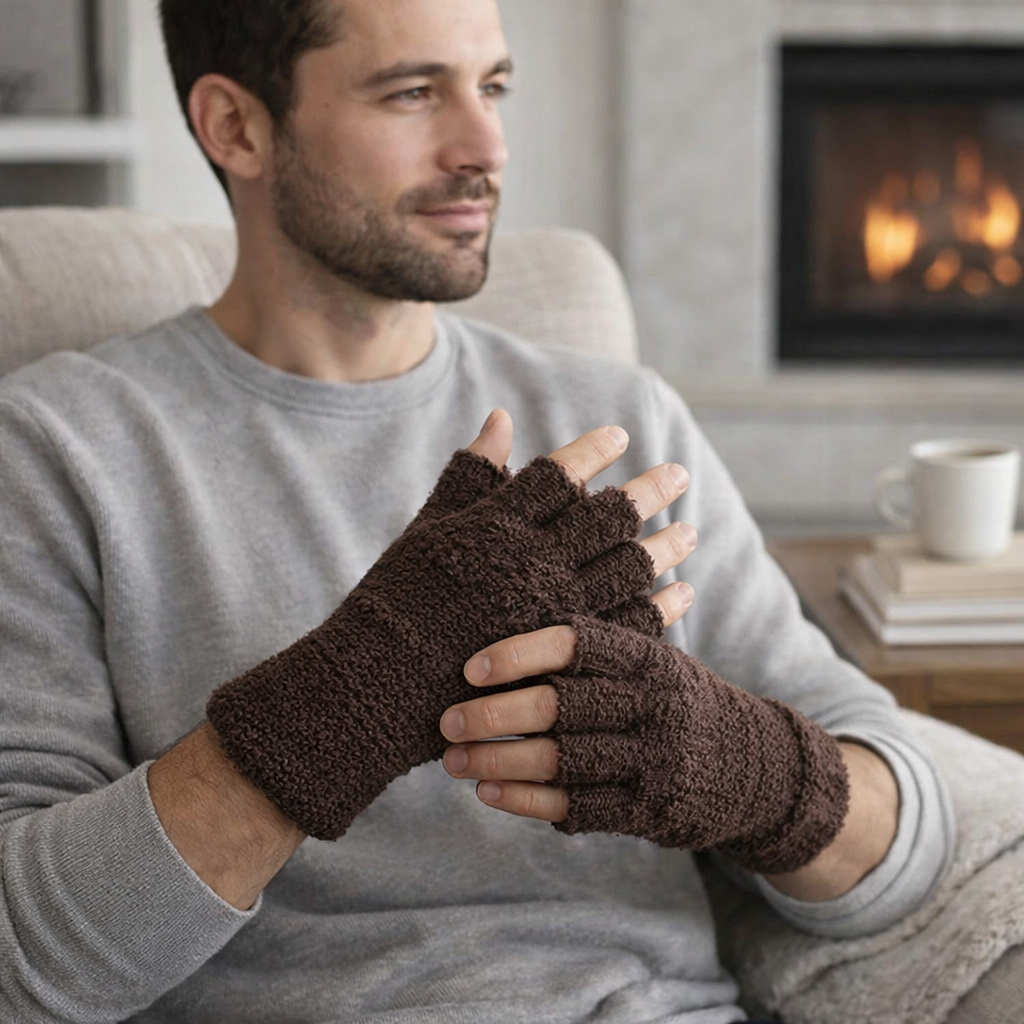 Winter Knit Half-Finger Touchscreen Unisex Gloves