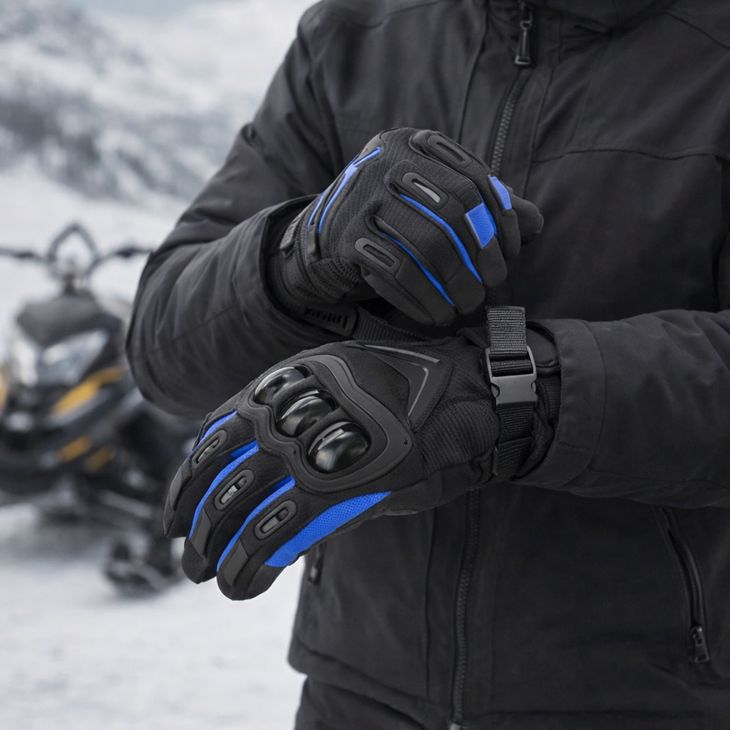 ThermoGrip Waterproof Winter Motorcycle Gloves with Carbon Protection