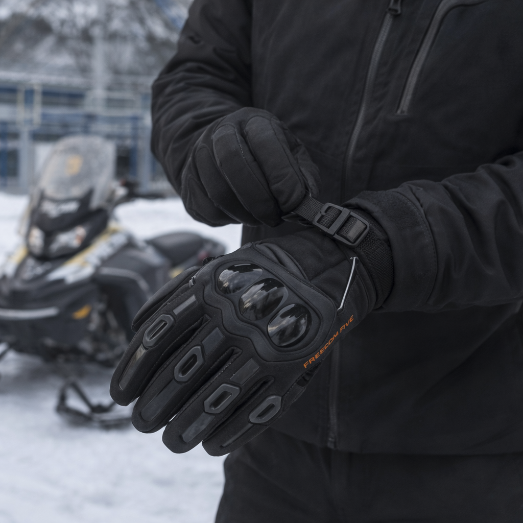 ThermoGrip Waterproof Winter Motorcycle Gloves with Carbon Protection