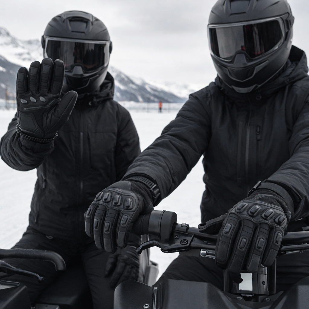 ThermoGrip Waterproof Winter Motorcycle Gloves with Carbon Protection