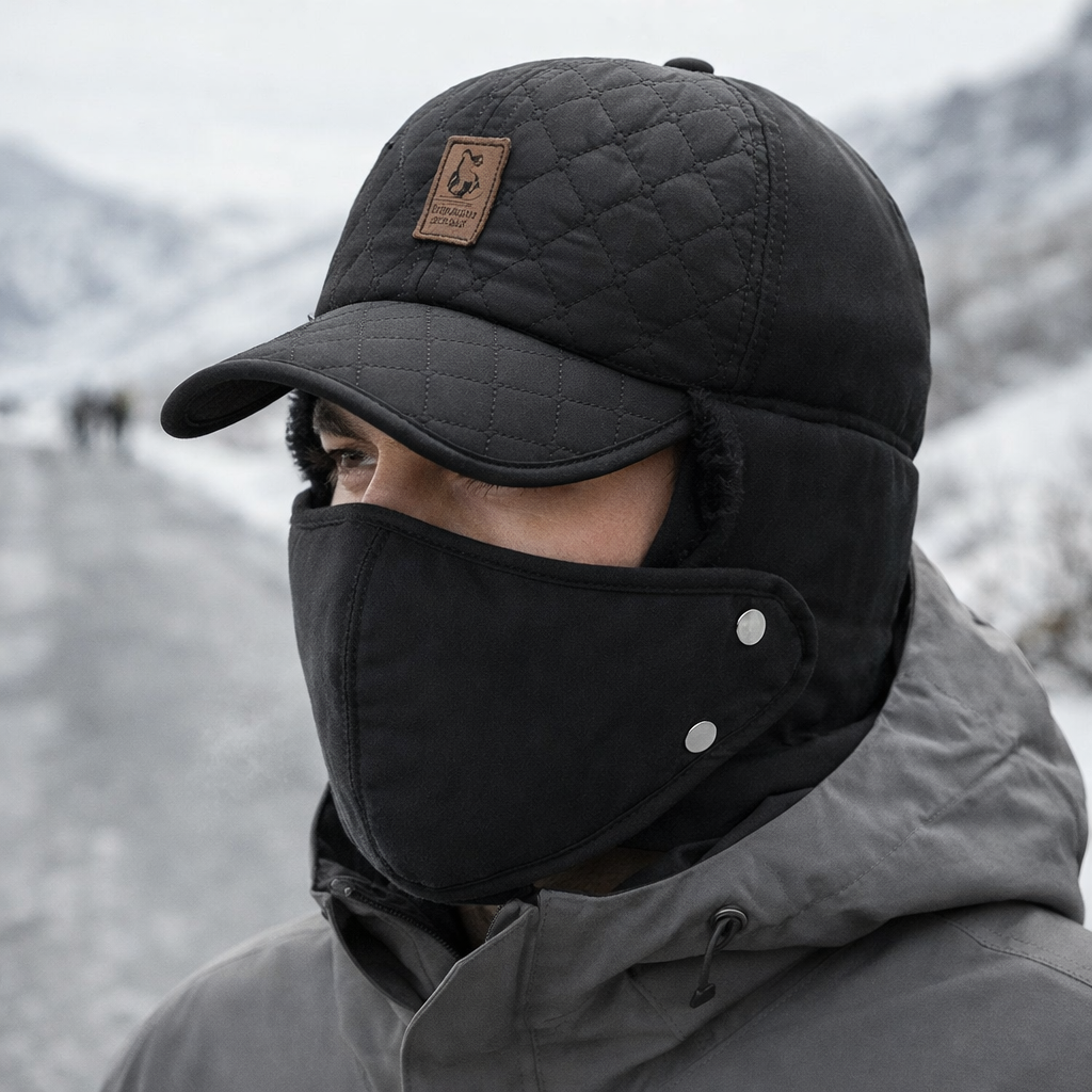 Thermsoft - Quilted Winter Balaclava Cap with Face Shield