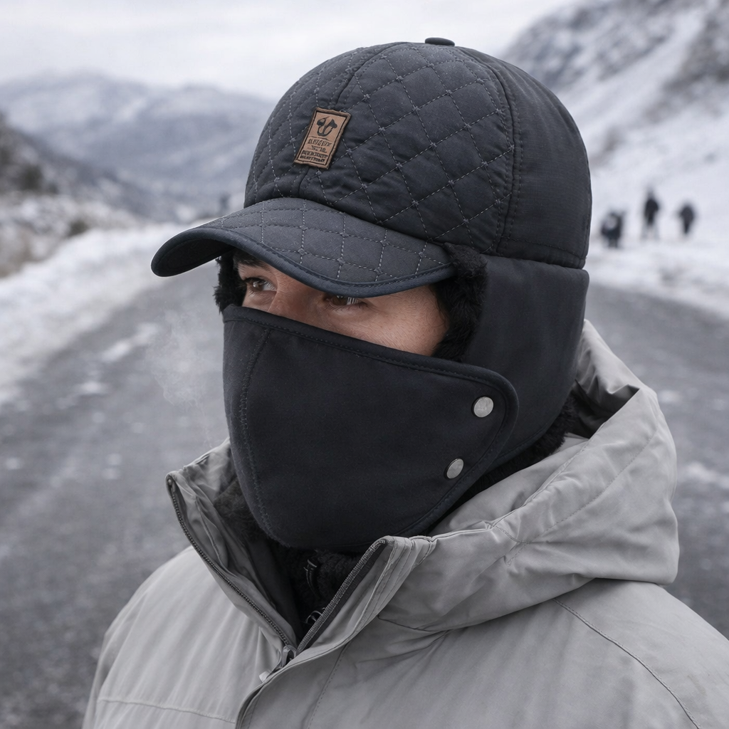 Thermsoft - Quilted Winter Balaclava Cap with Face Shield