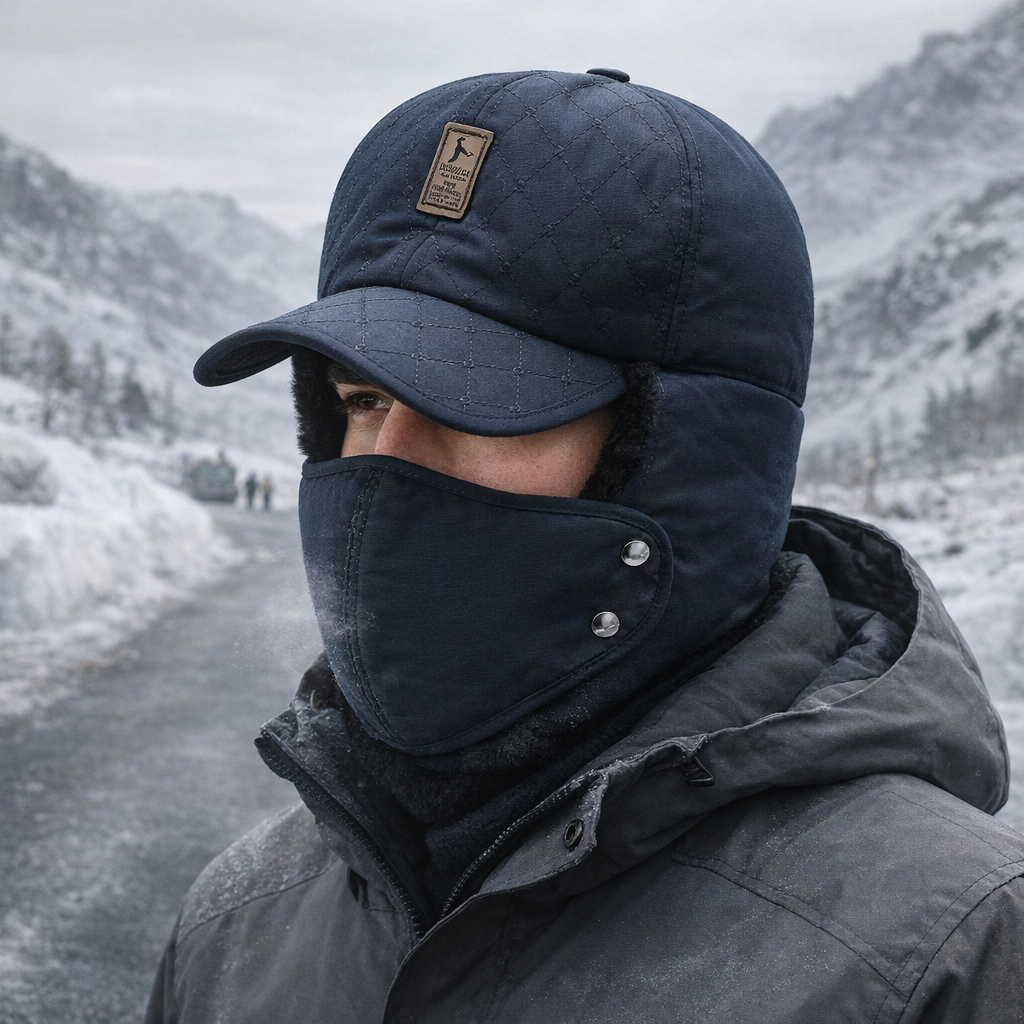 Thermsoft - Quilted Winter Balaclava Cap with Face Shield