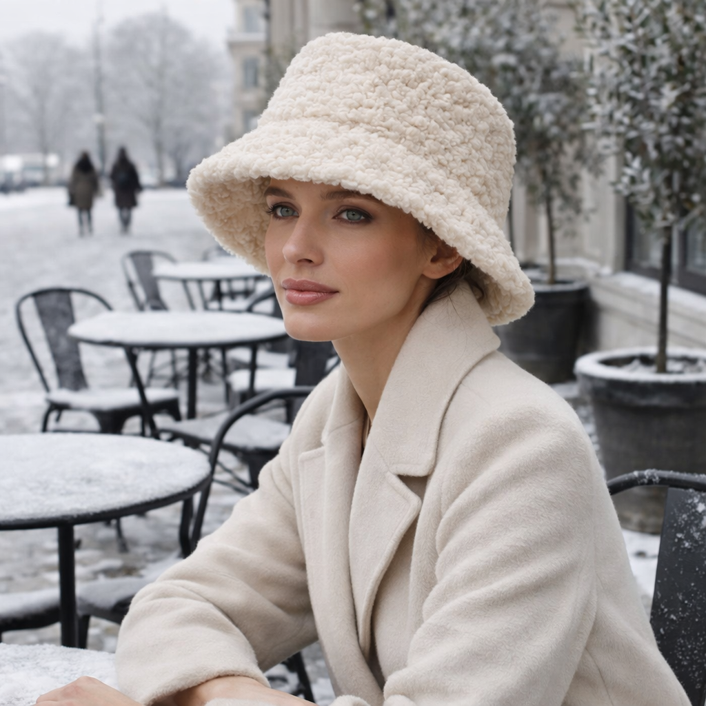 Women’s Lambswool Bucket Hat for Winter Warmth