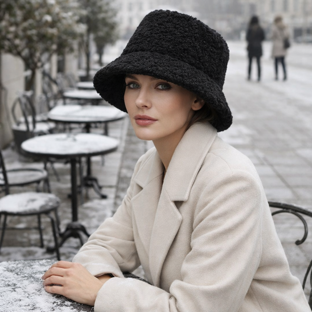 Women’s Lambswool Bucket Hat for Winter Warmth