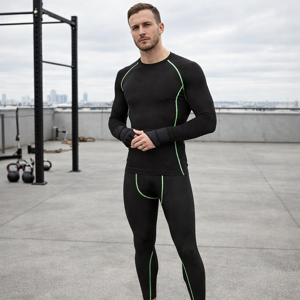Men’s Thermal Sports Underwear Set Winter Fleece
