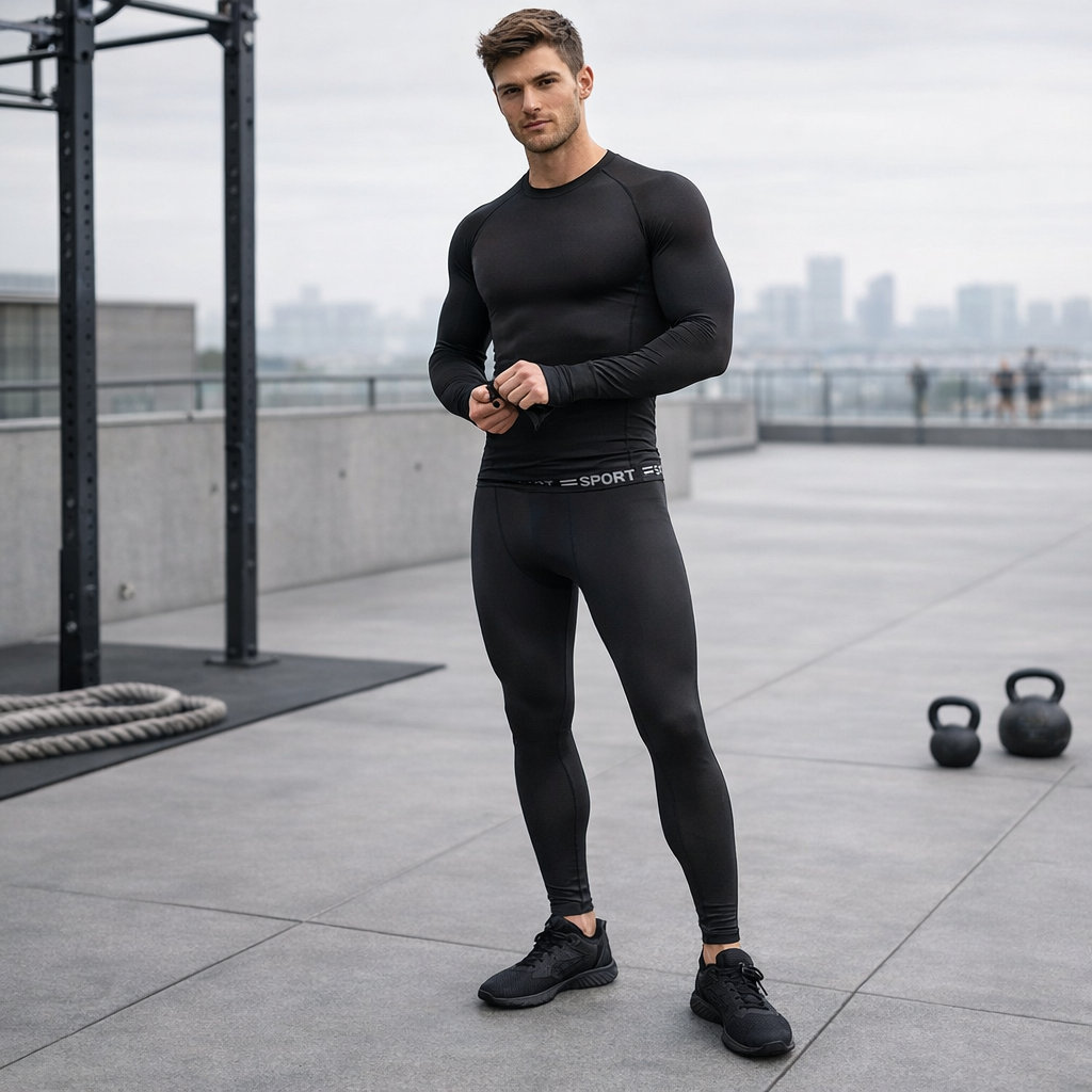 Men’s Thermal Sports Underwear Set Winter Fleece