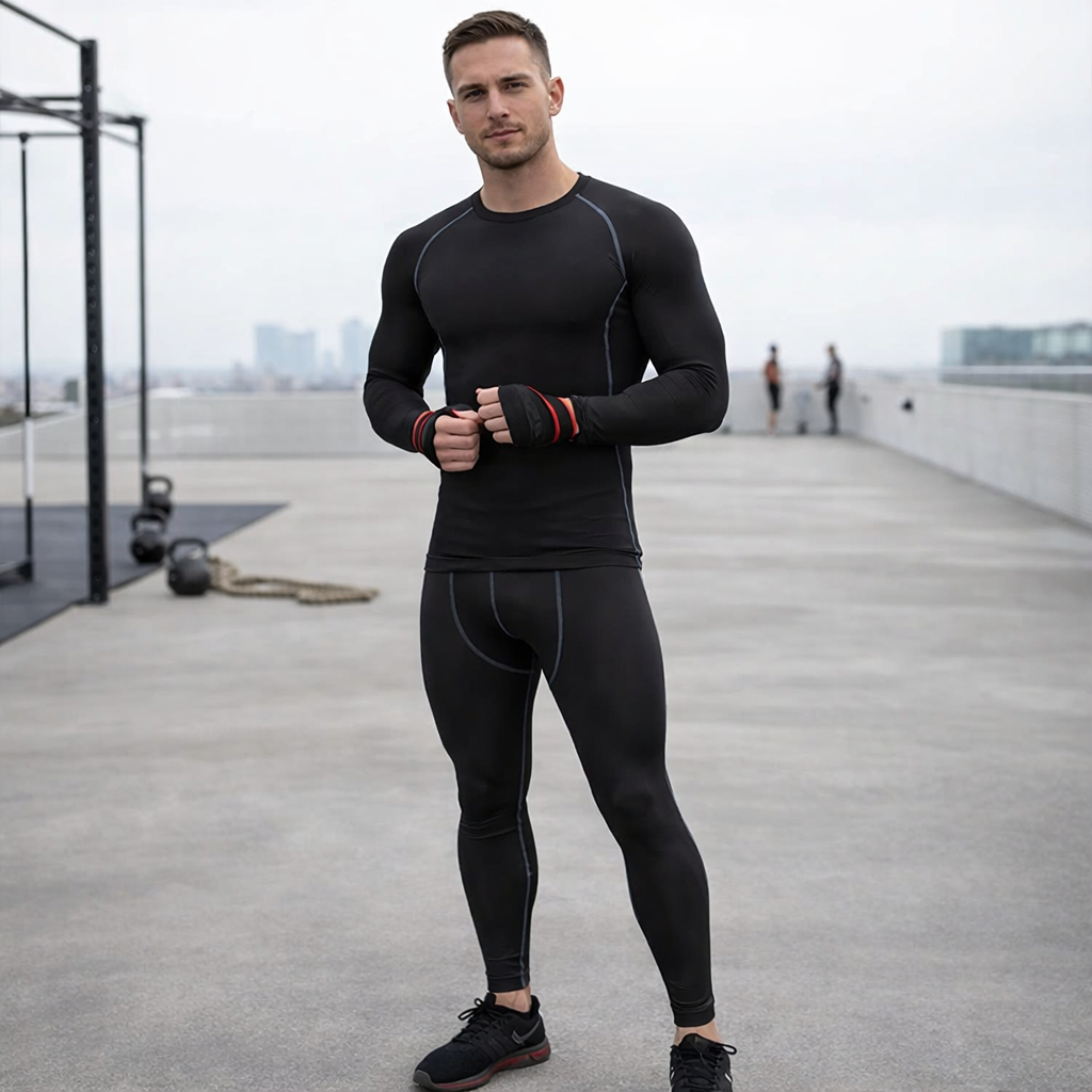 Men’s Thermal Sports Underwear Set Winter Fleece