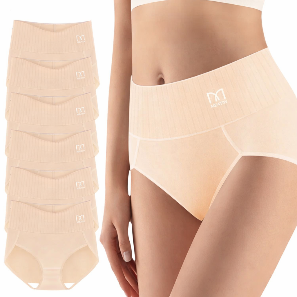 Lia - Women's High-Waisted Cotton Briefs 6-Pack