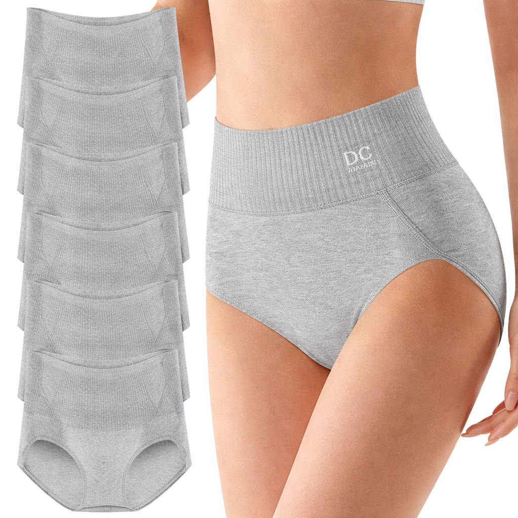 Lia - Women's High-Waisted Cotton Briefs 6-Pack