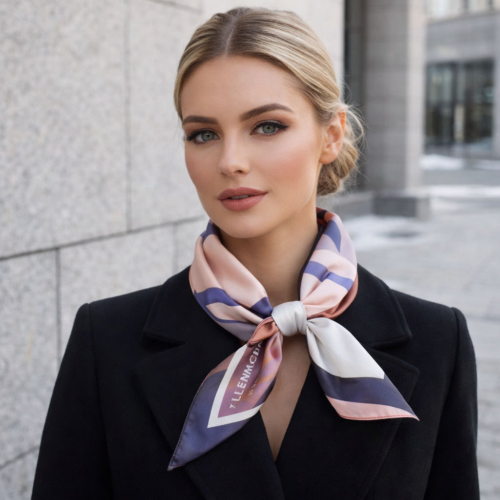 Elegant Silk Print Scarf for Women