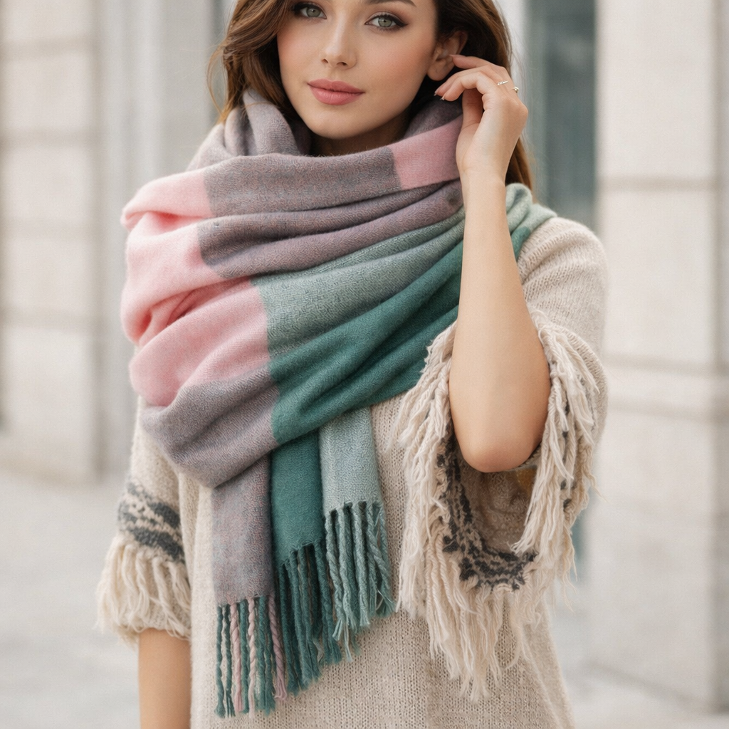 Oversized Cashmere Wrap Scarf for Women