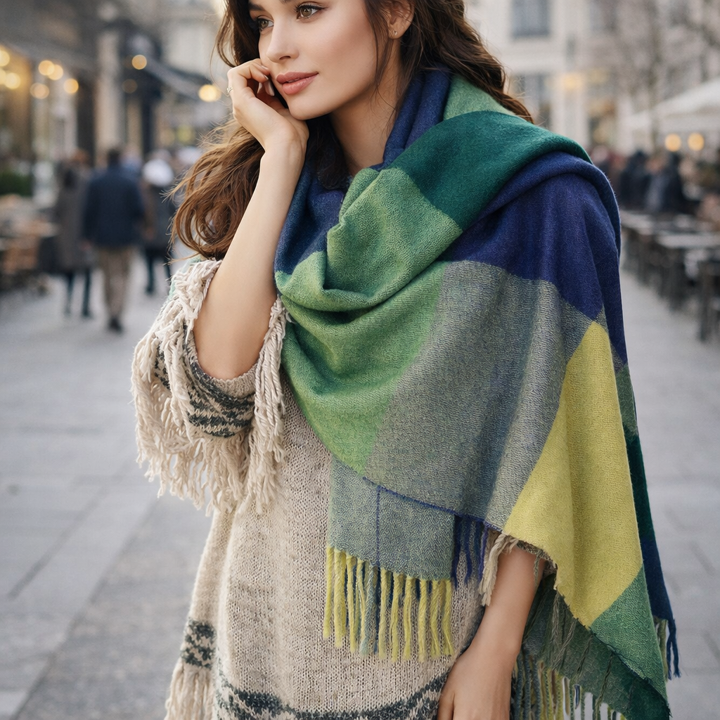 Oversized Cashmere Wrap Scarf for Women
