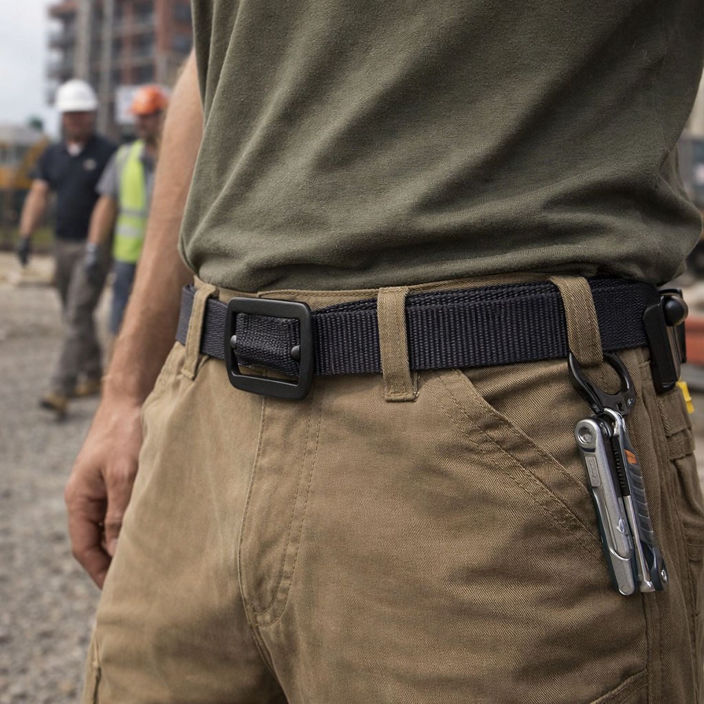 Adjustable Tactical Utility Belt Heavy-Duty Nylon Work Belt