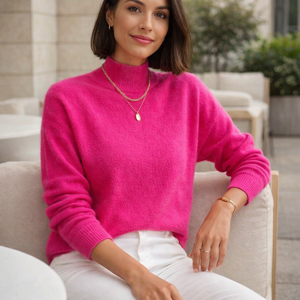 Yvonne - Knitted Jumper with High Collar