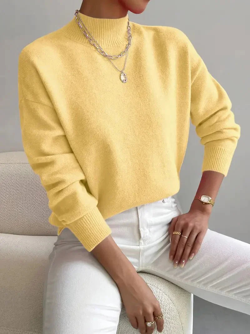 Yvonne - Knitted Jumper with High Collar