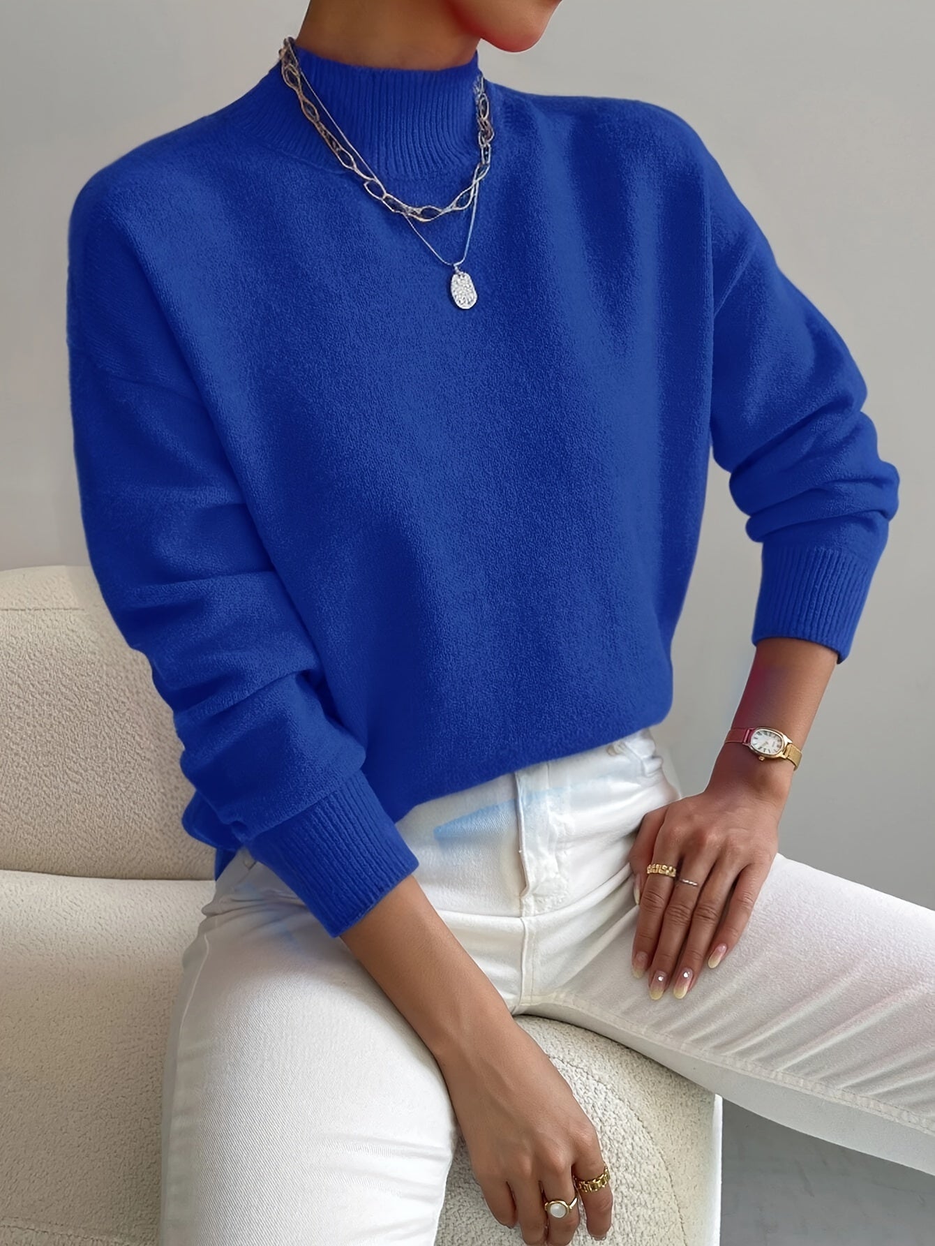Yvonne - Knitted Jumper with High Collar