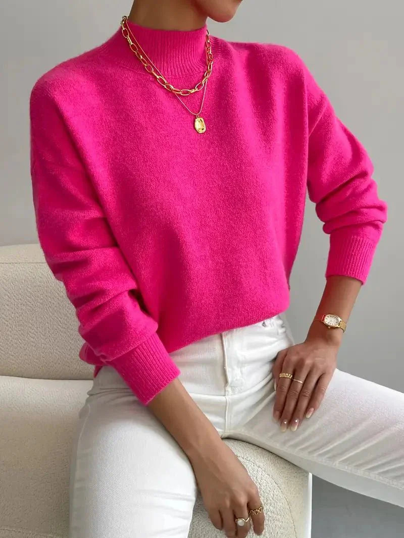 Yvonne - Knitted Jumper with High Collar