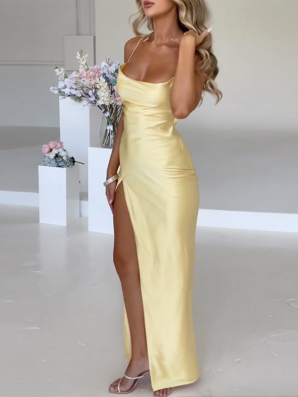 Side-Slit Maxi Dress - Prom Gown - Elegant Evening Wear