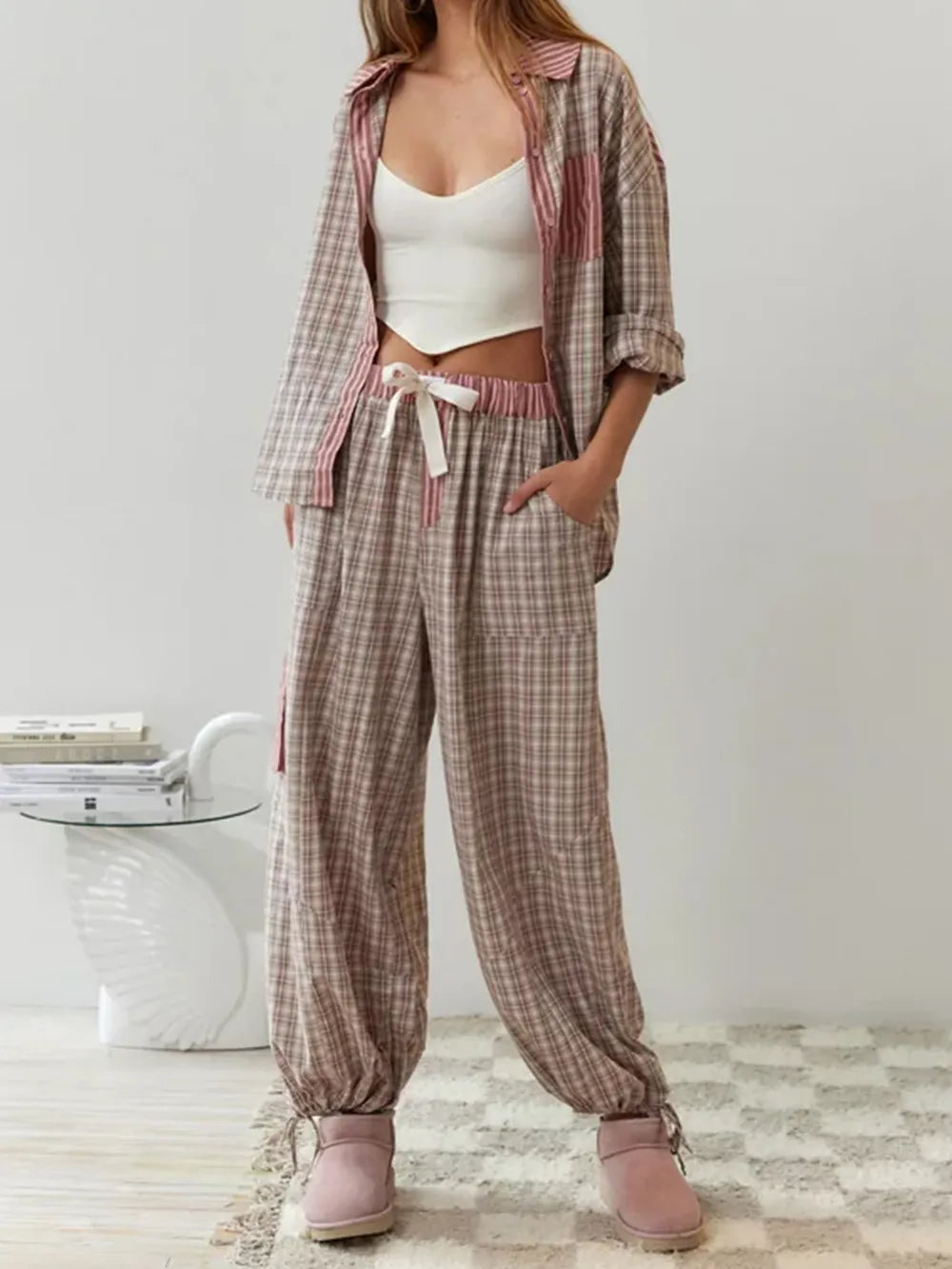Women’s Striped Pyjama Set Cozy Two-Piece Sleepwear