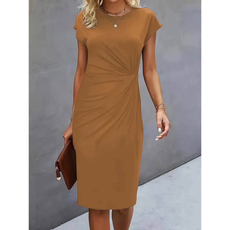 Short Elegant Women's Midi Cocktail Dress - Evening - Chic