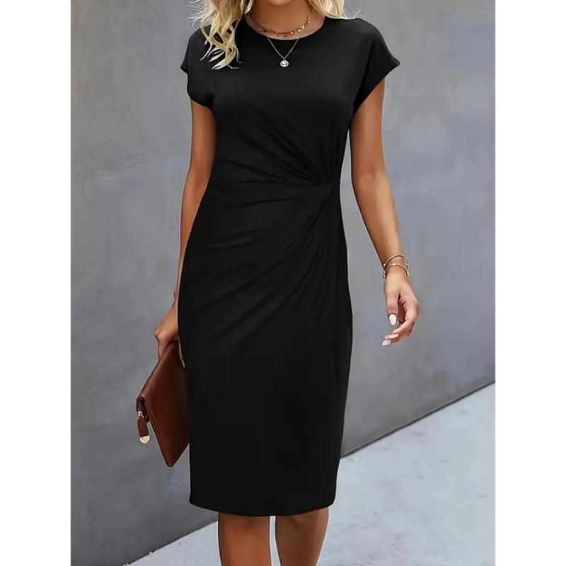 Short Elegant Women's Midi Cocktail Dress - Evening - Chic