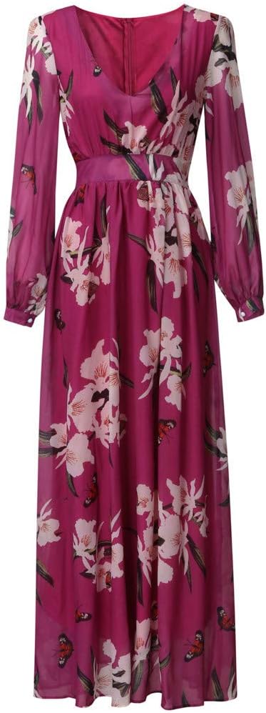 Elegant Floral Maxi Evening Dress - Airy - Flowy