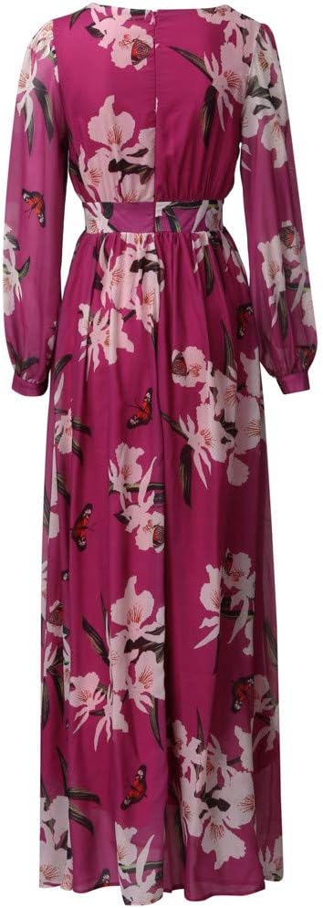 Elegant Floral Maxi Evening Dress - Airy - Flowy