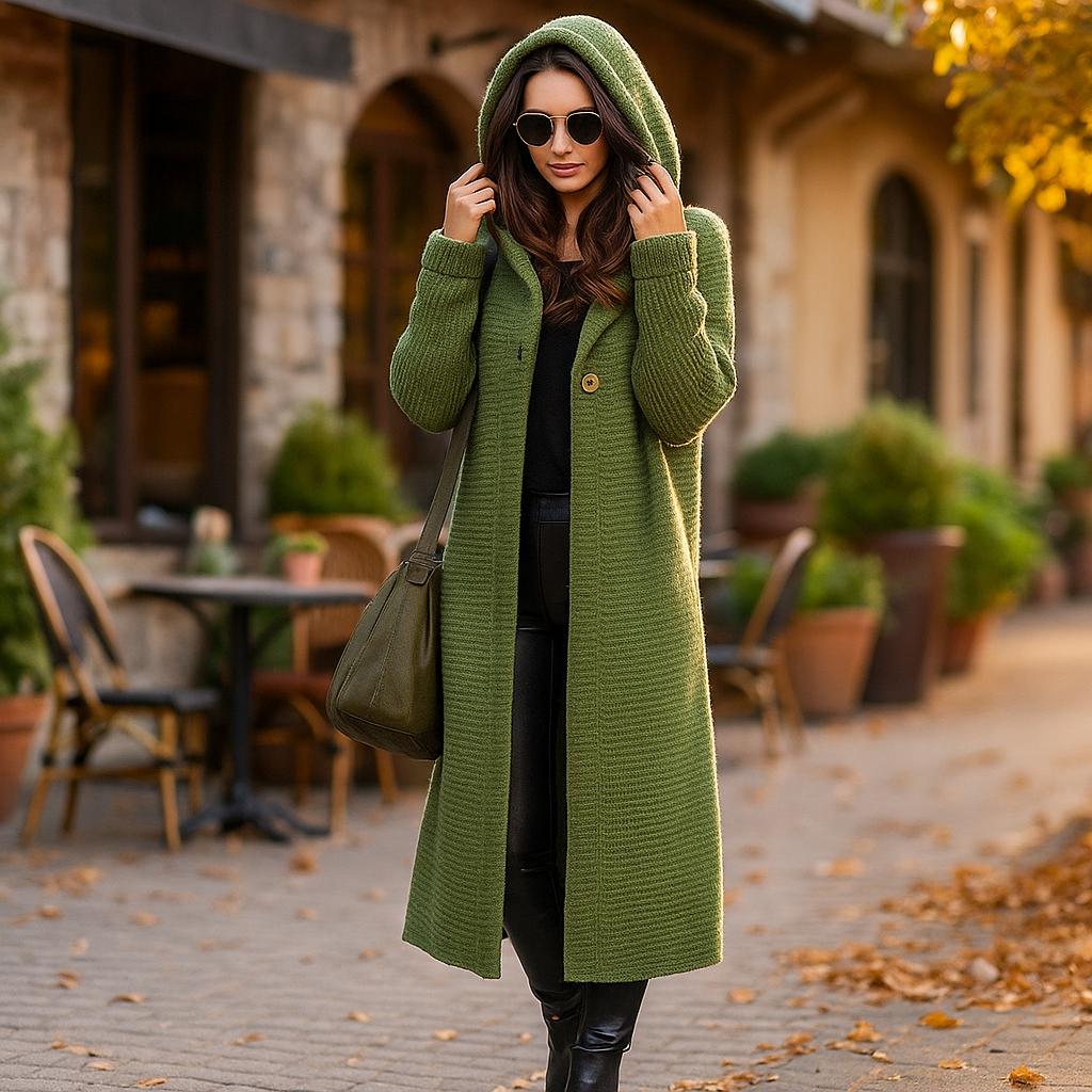 Vivano Selena Hooded Cardigan - Women's Longline Knit