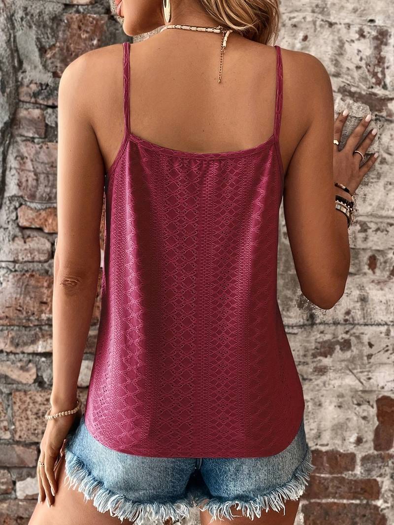 Women’s V-Neck Lace Summer Top with Spaghetti Straps